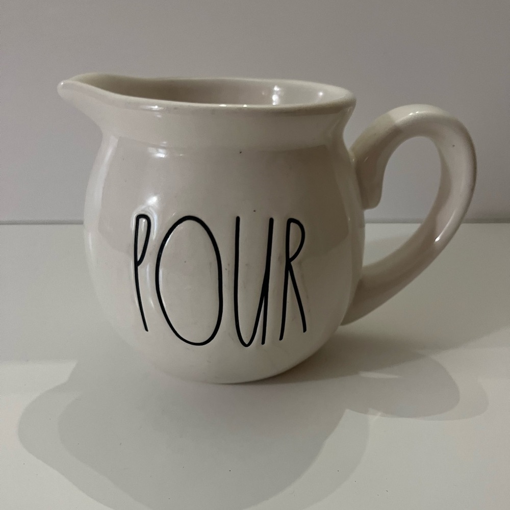 Rae Dunn White Pour Ceramic Pitcher, Farmhouse Vibe, Cottagecore